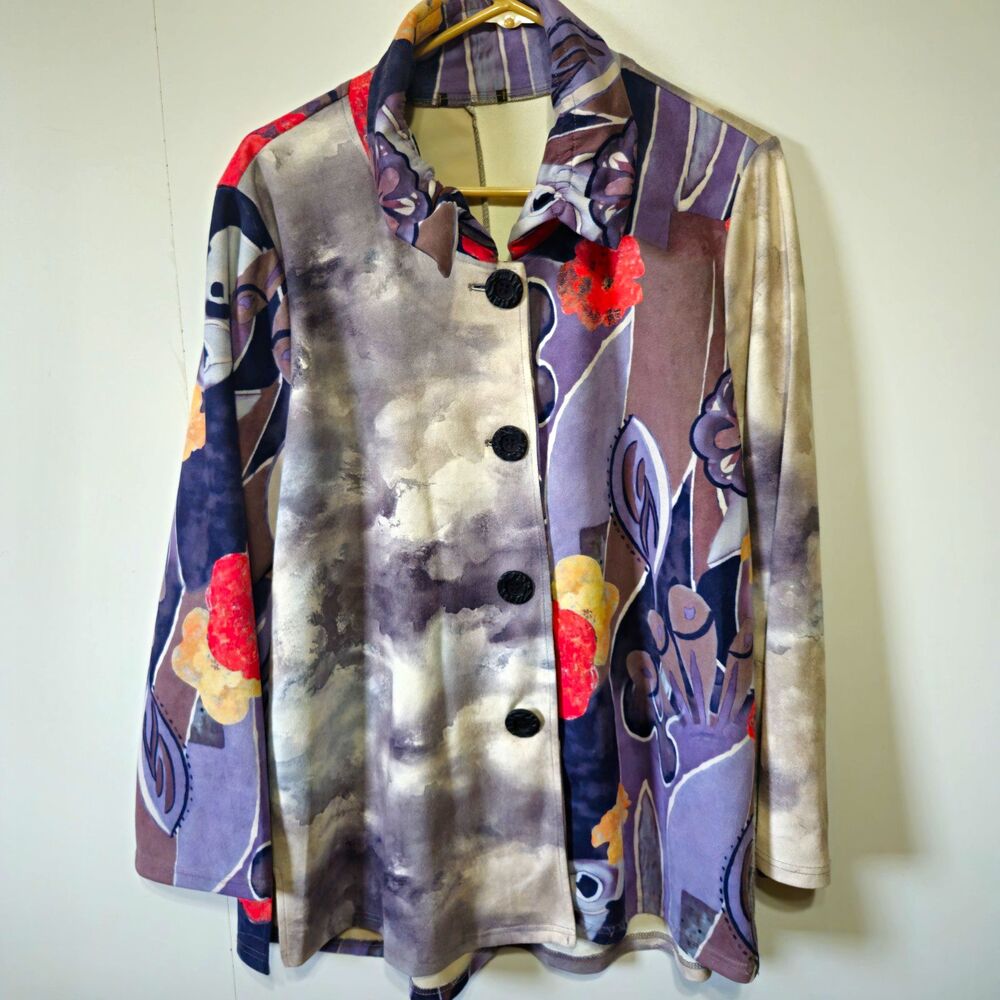 Radzoli Vintage Whimsigoth Abstract Wearable Art Jacket M/L